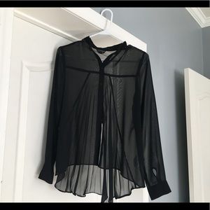 TopShop sheer black button up.