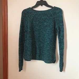 Marbled Blue Ribbed Sweater