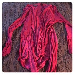 red/pink cardigan long sleeves