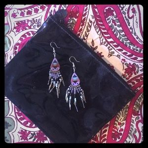 Purple and Black Native American Inspired Earring