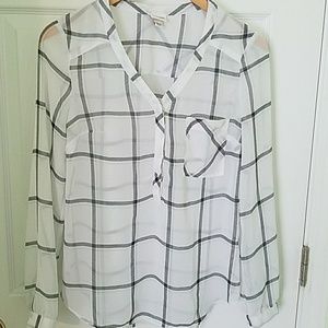 Black and white blouse