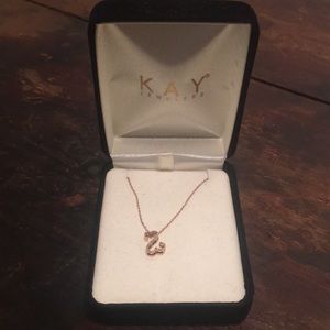 Kay Jewelers Rose Gold Open Heart Necklace