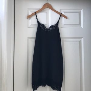 Nasty Gal black and lace slip dress
