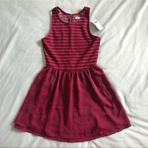 Abercrombie & Fitch Red Stripe Flare Skater Dress