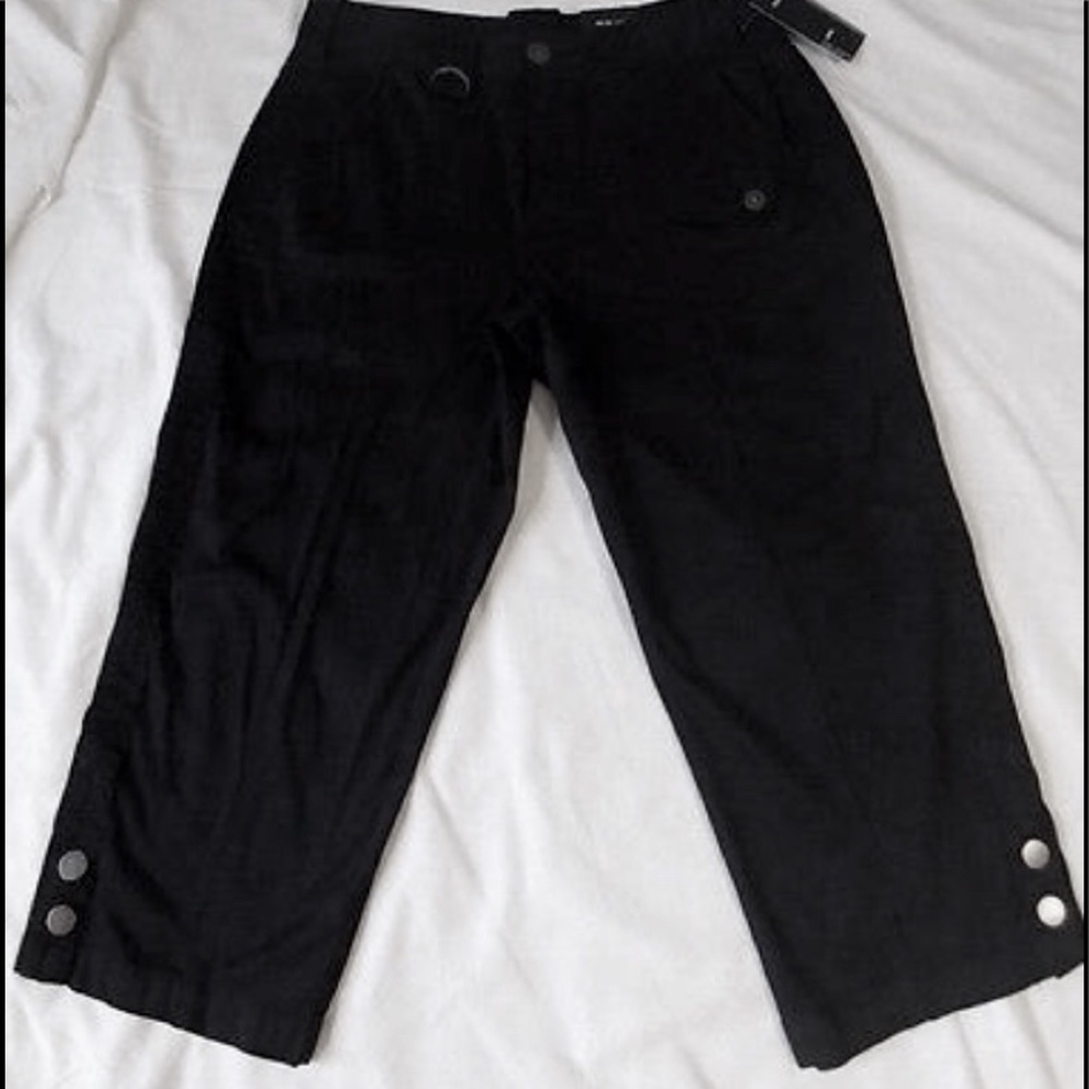 Style & Co. Women's Deep Black Capri Mid Rise Pant
