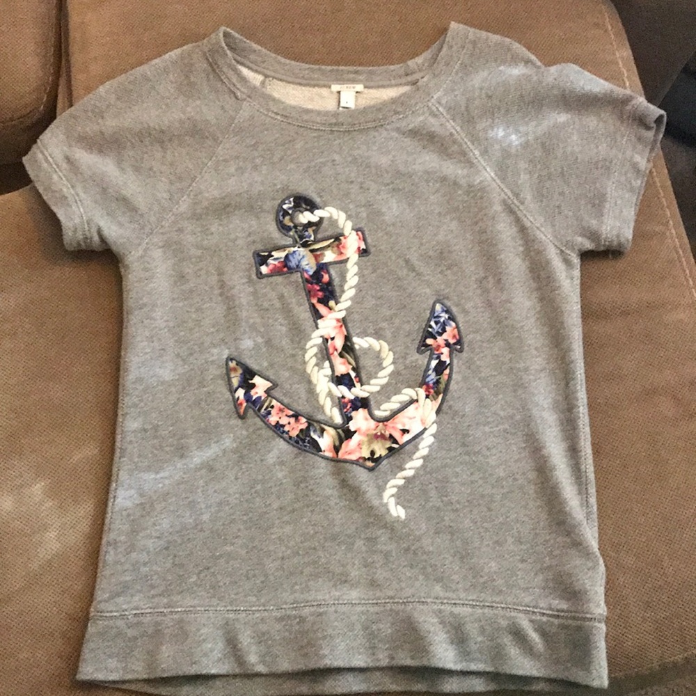 Jcrew anchor short sleeve sweatshirt