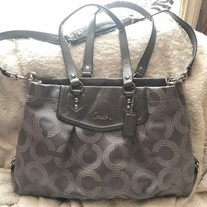 ⭐️SALE⭐️Coach Grey Ashley dotted Op art Carryall