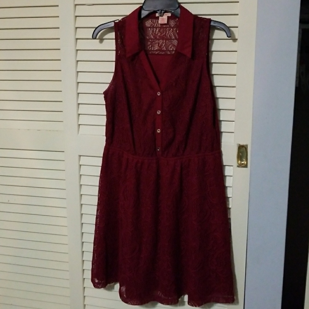 Maroon Lace Dress