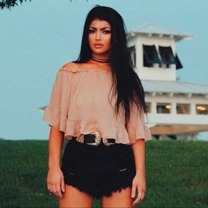 Off-Shoulder Chiffon Top NWOT never been worn