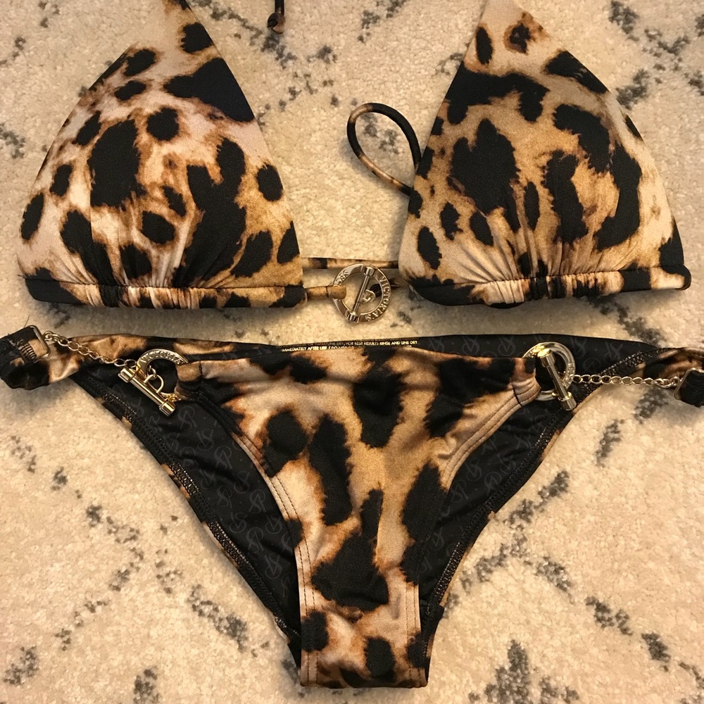 VS Swimsuit - Leopard Print with Gold Accents