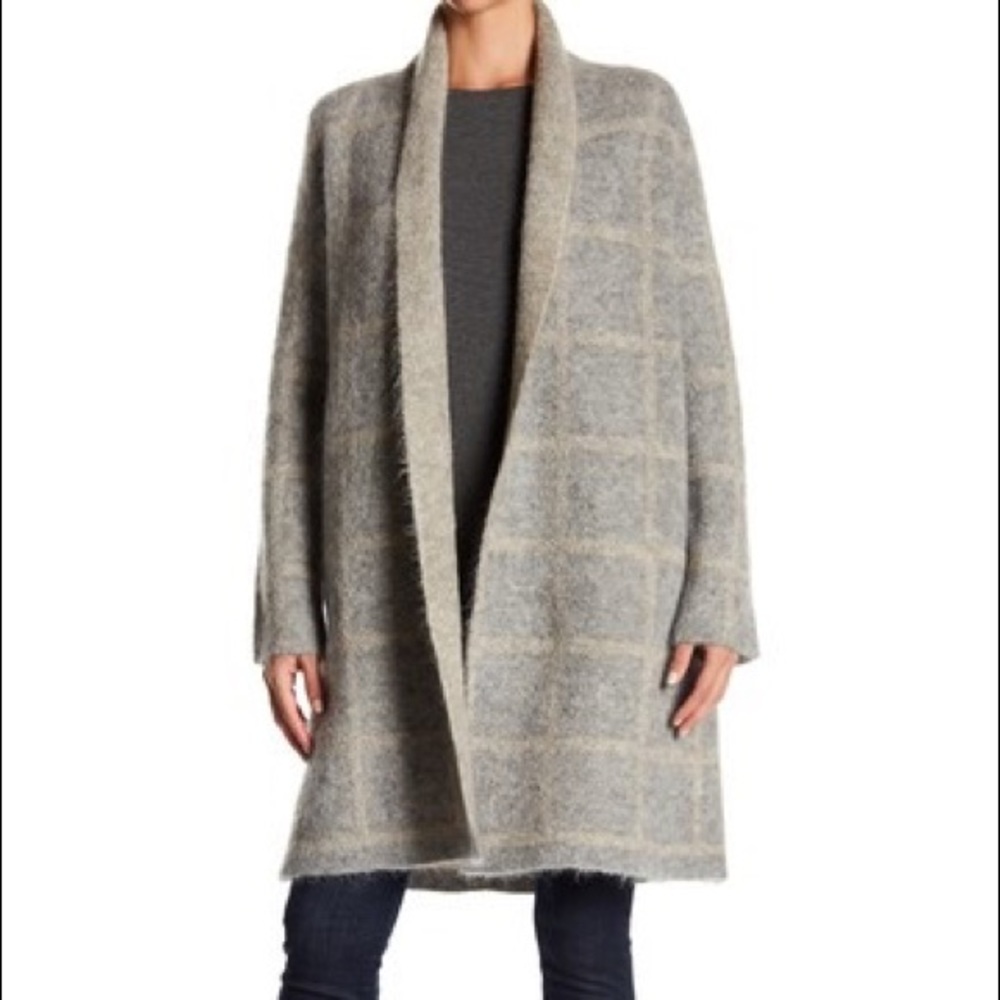 Eileen Fisher shawl collar open coat