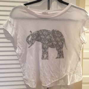 Brandy Melville White Floral Elephant Top