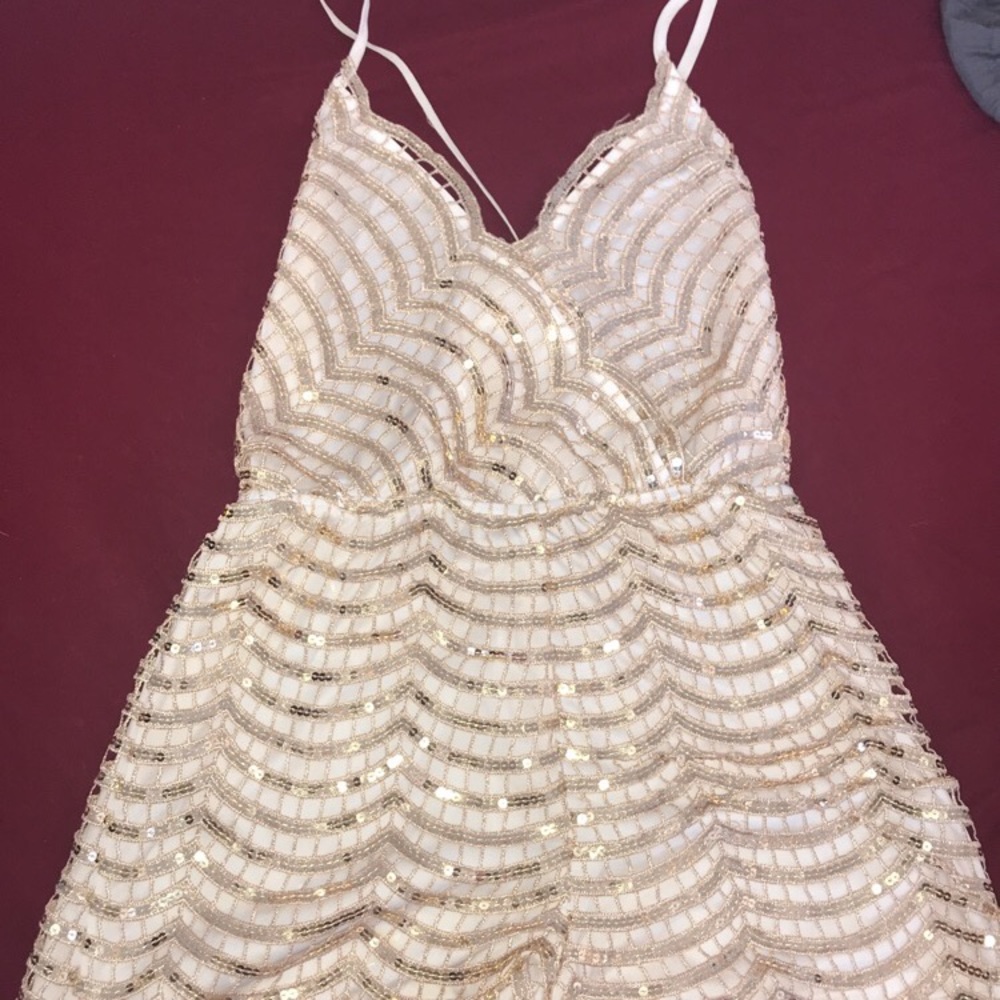 L’Atiste Gold Sequin Romper