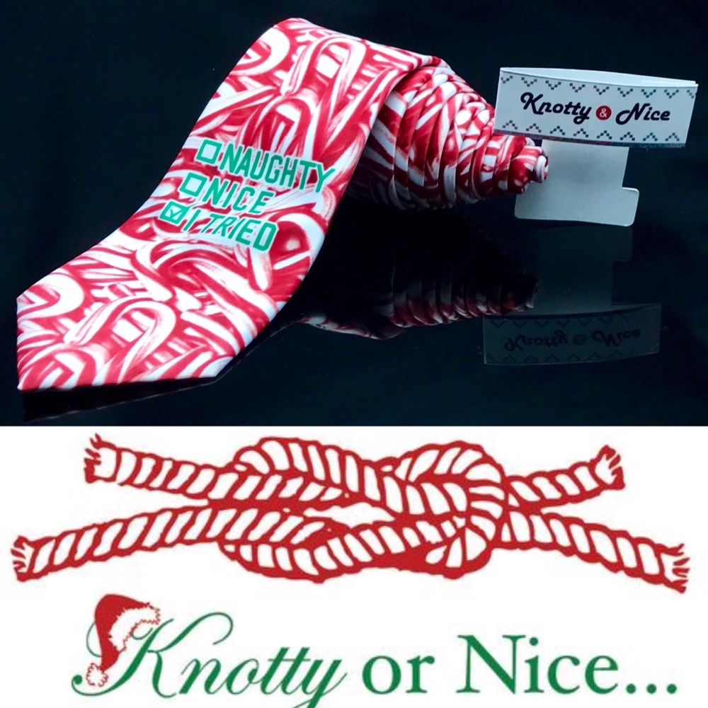 Knotty & Nice  Sugar Candy 🍭 Christmas Red Tie