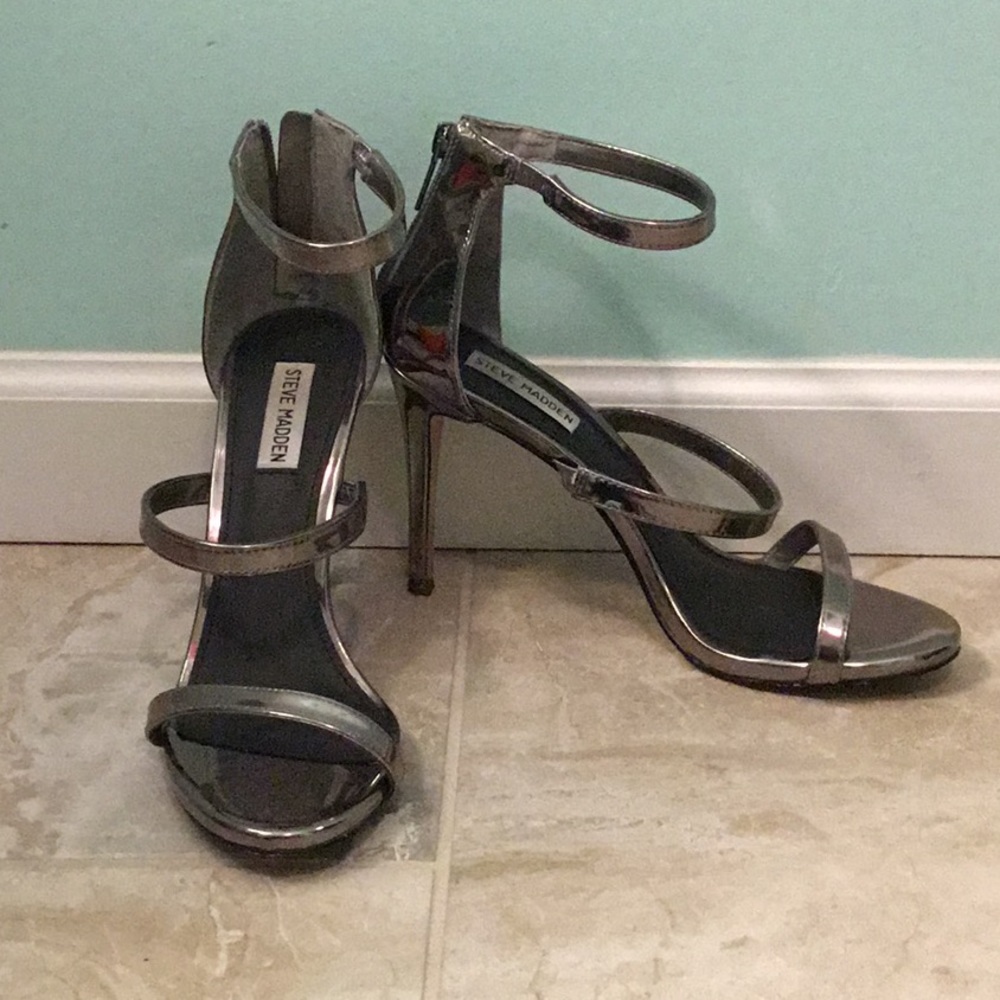 silver steve madden heels