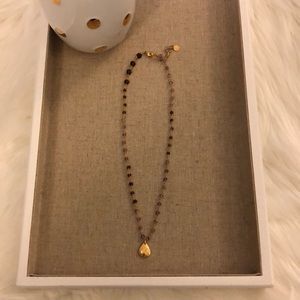 Stella & Dot Purple and Gold Mala Style Necklace