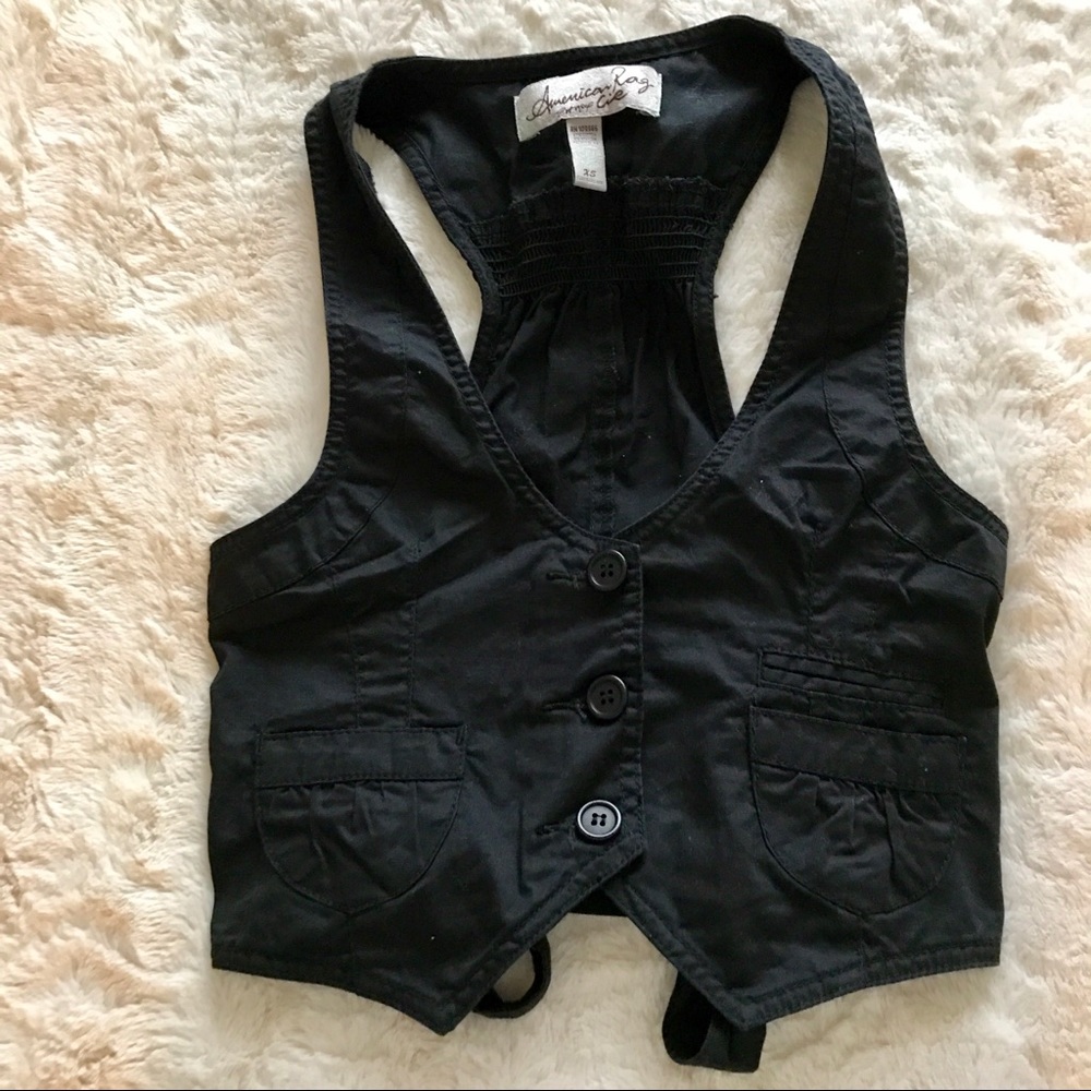 American Rag Cropped Black Vest