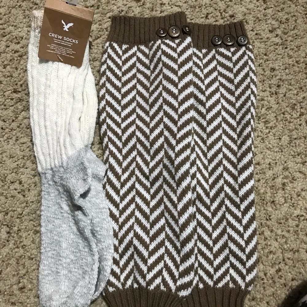 American Eagle Crew Socks and leg warmers