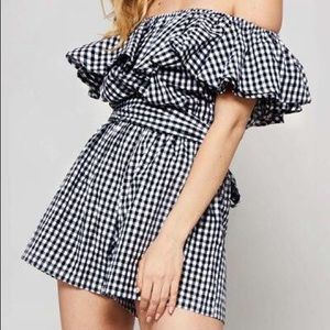 Gingham Ruffle Romper
