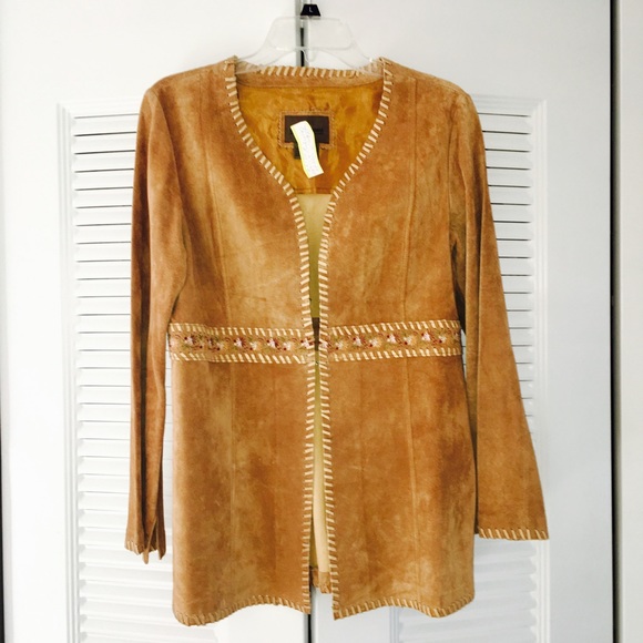 Beautiful tan/light brown suede jacket - Picture 3 of 3