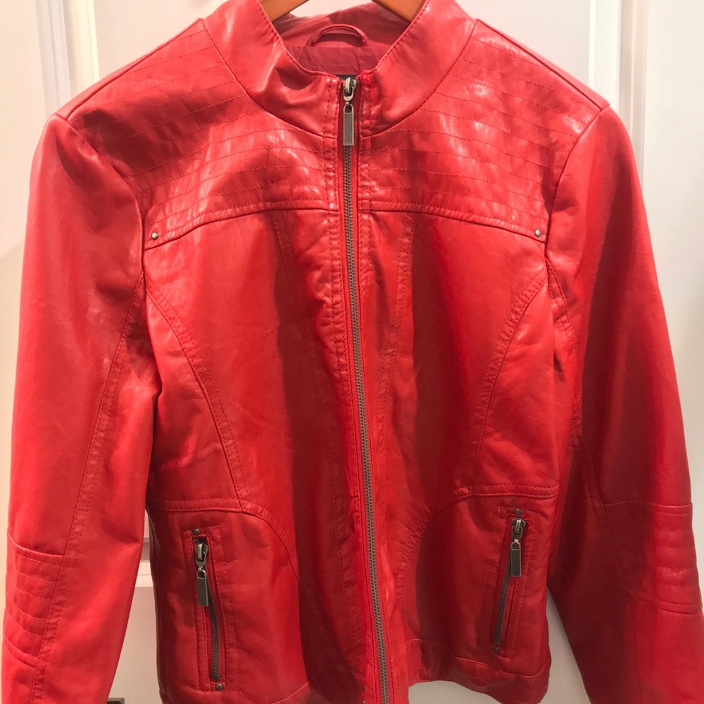 Faux-Leather RED Jacket