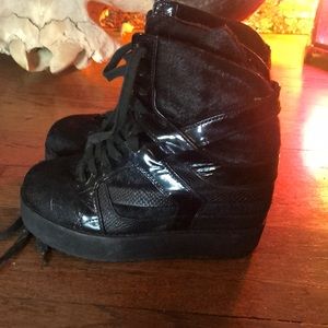 Jeffrey Campbell platform fur sneaker