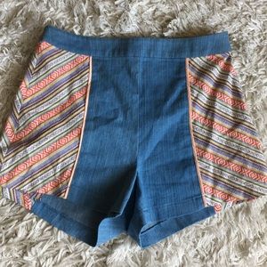 High waisted stretch shorts