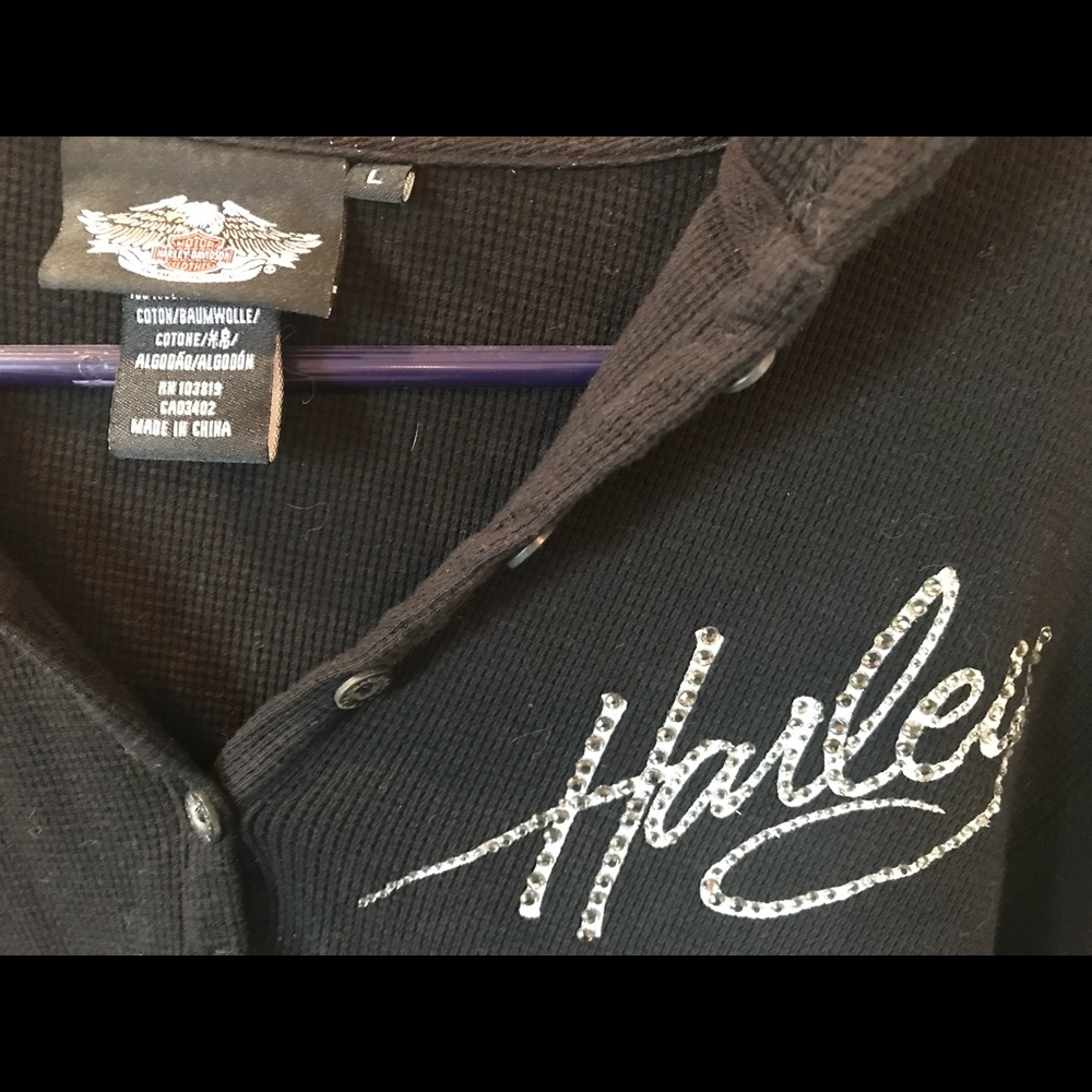 Harley hooded sweatshirt with bling Size L