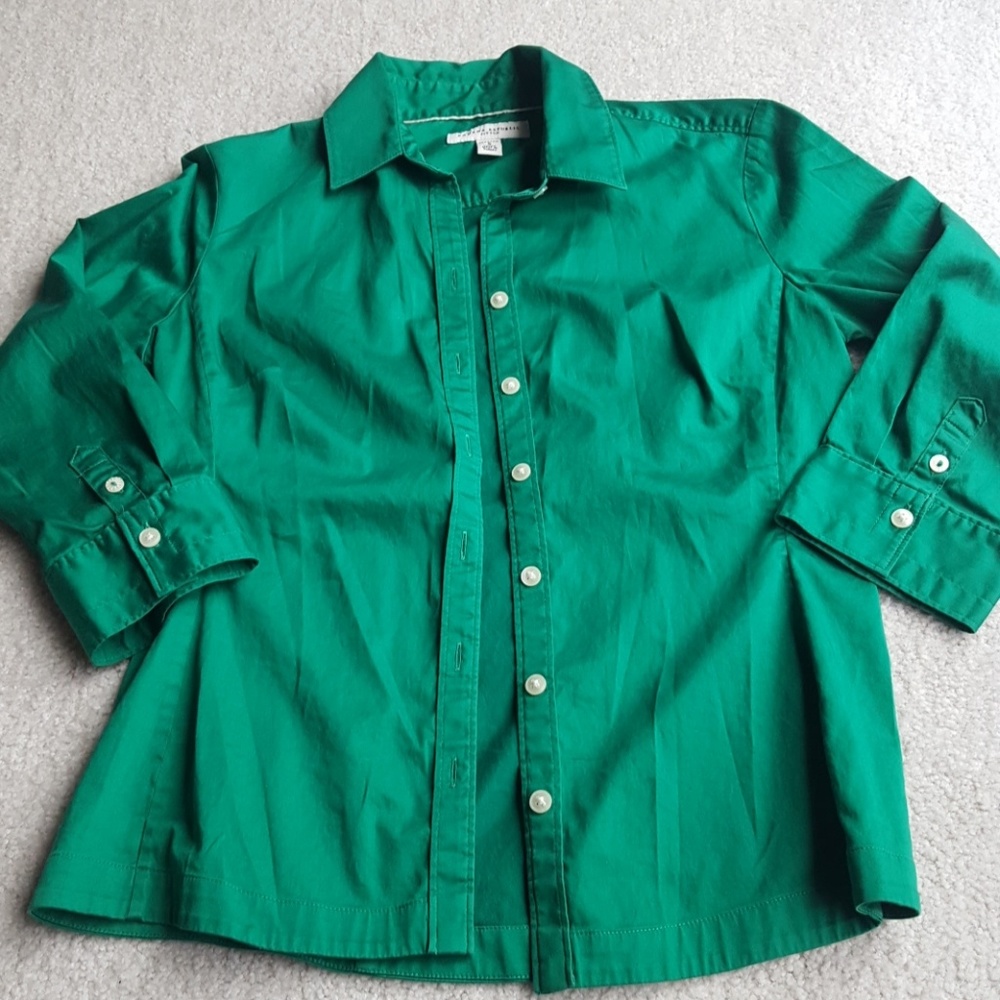 Emerald green fitted  shirt