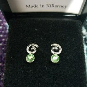 Green and silver earrings from Ireland