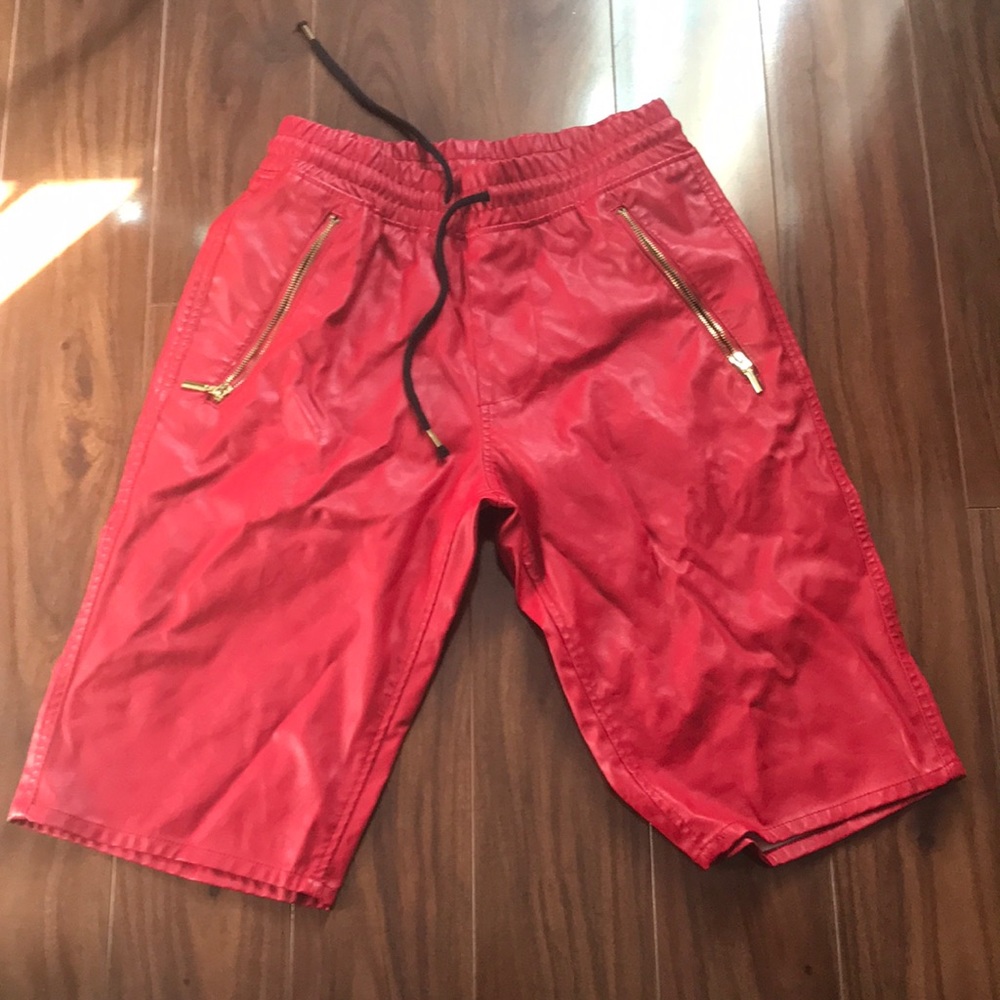 Faux leather shorts