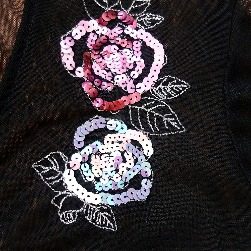 Sequined Sheer Top - Picture 2 of 4