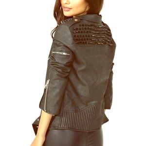 UNIF Vegan Leather motorcycle jacket with spikes