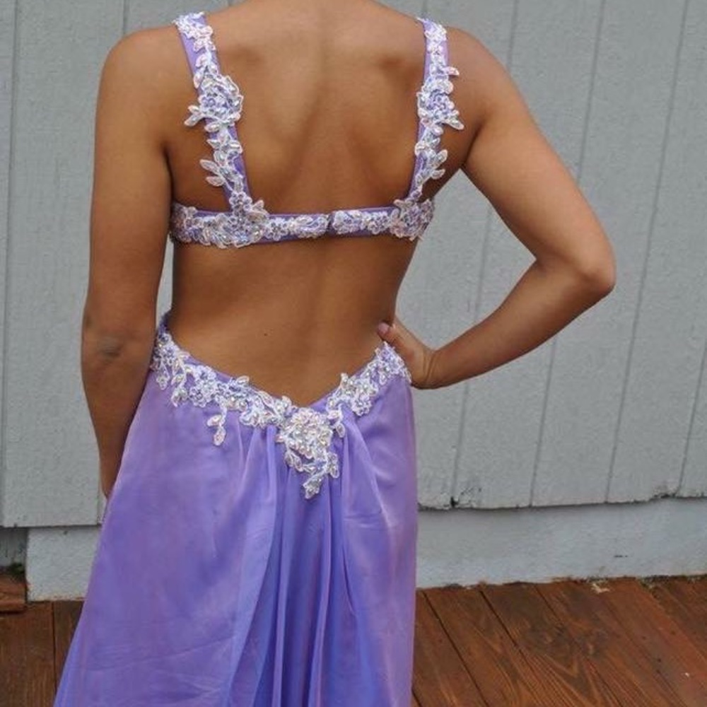Blueish purple prom dress