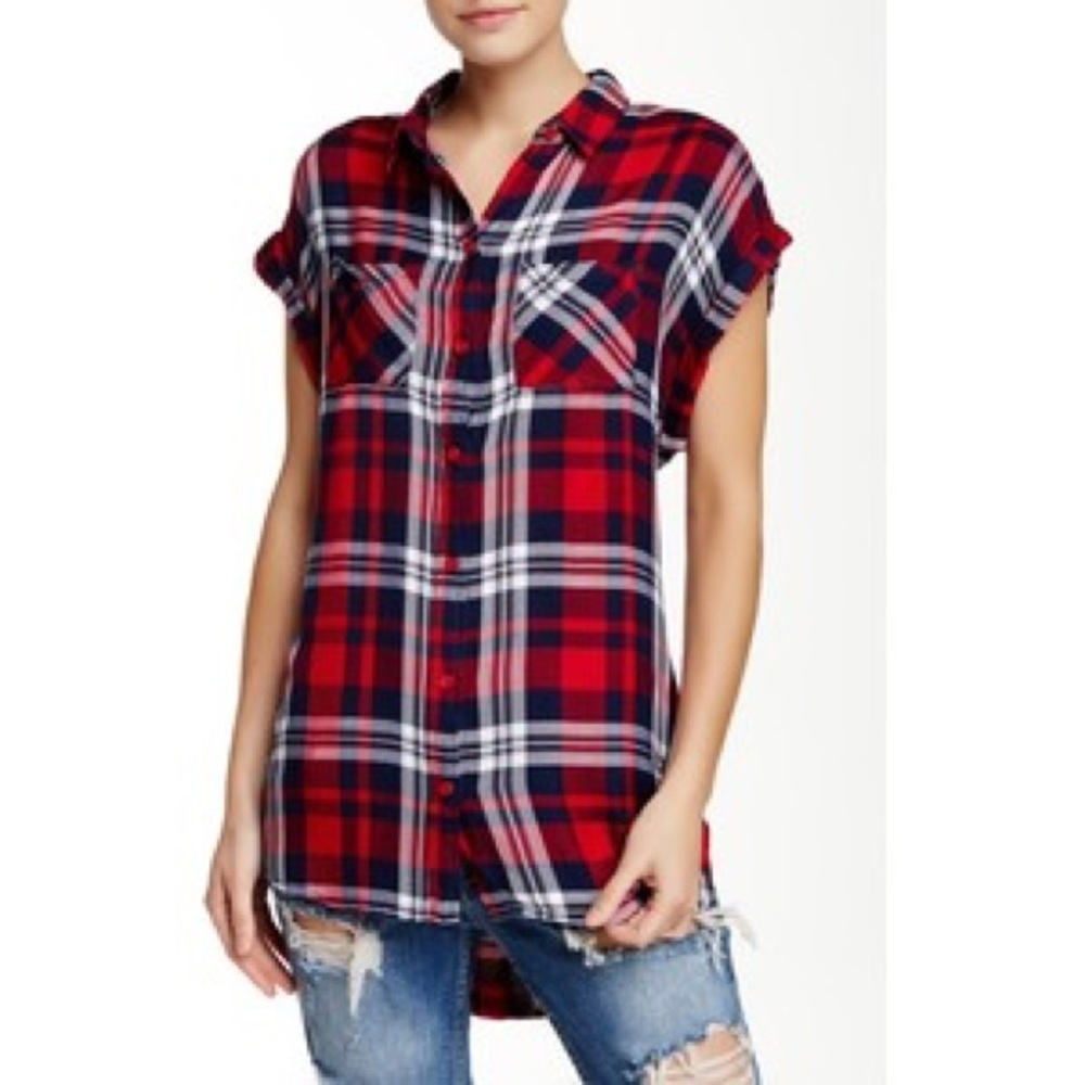 NWOT Beach Lunch Lounge plaid top