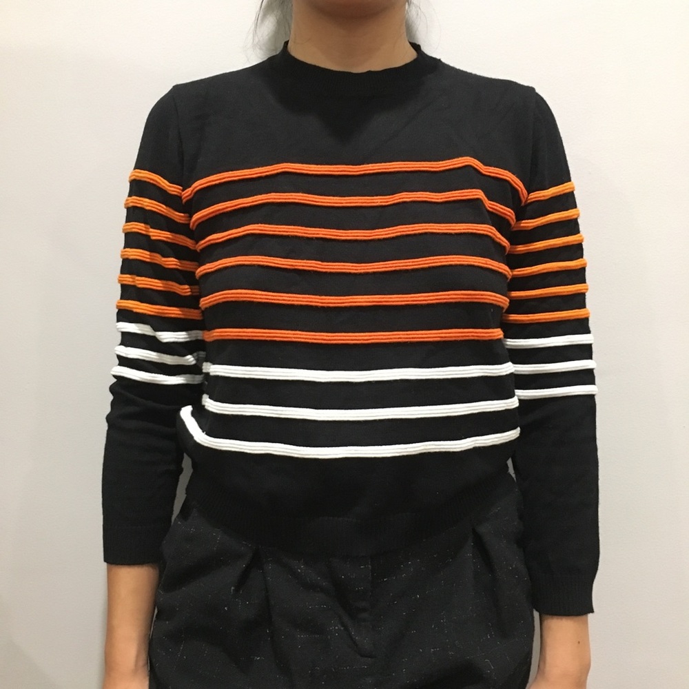 Orange White Striped Sweater 🍊