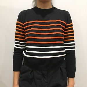 Orange White Striped Sweater 🍊