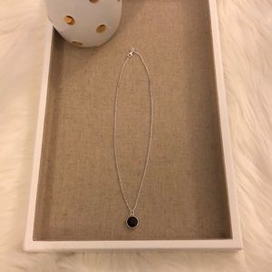 Stella & Dot Black Crystal Pendant Necklace