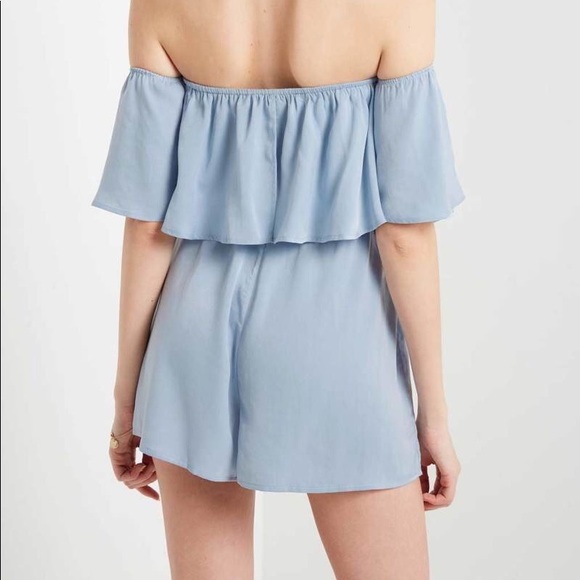 Light Blue Ruffle Romper - Picture 3 of 3