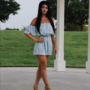 Light Blue Ruffle Romper