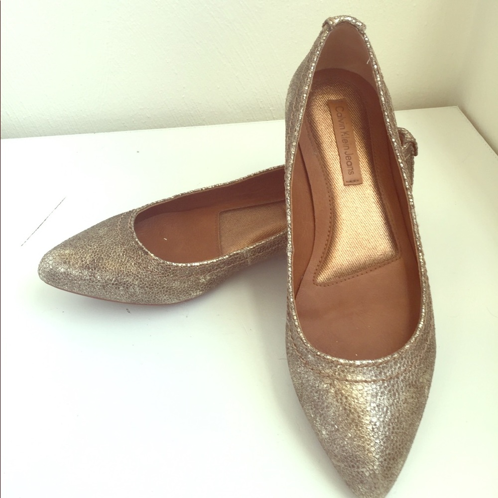 Calvin Klein Metallic Flats