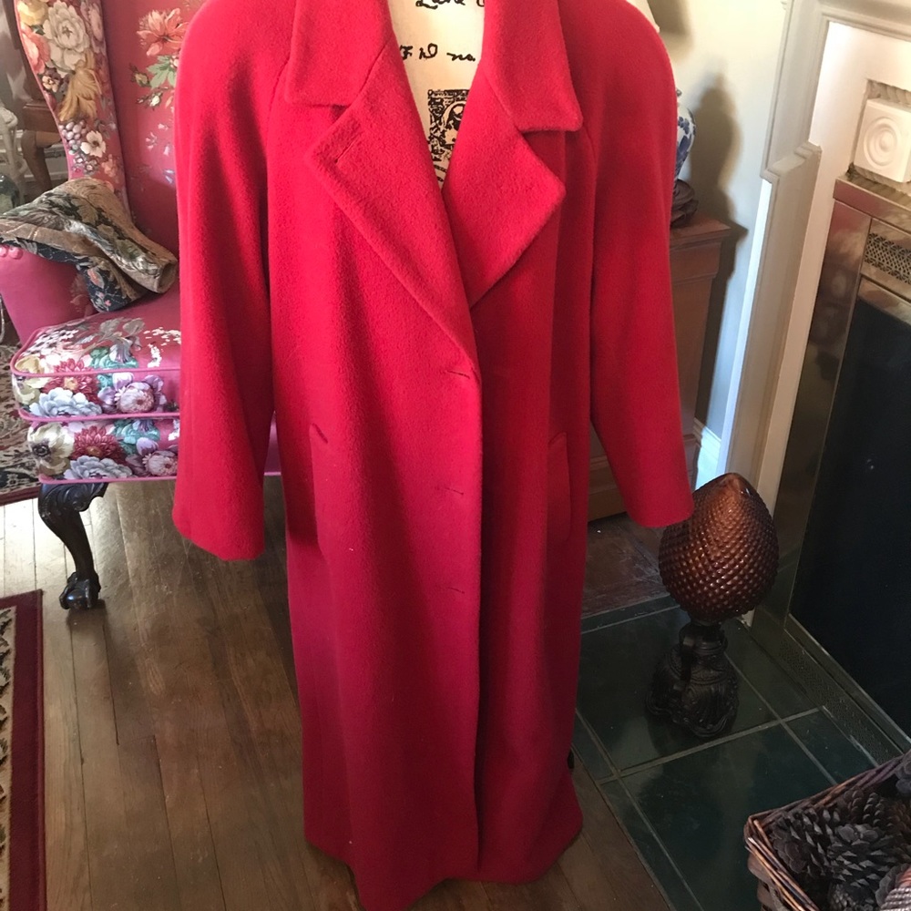 Beautiful Red Calf Length Dress Coat...