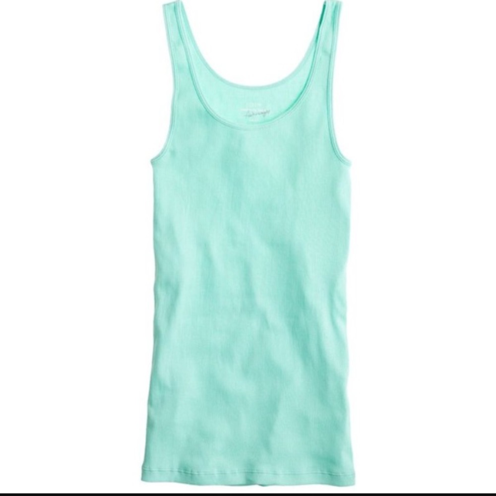 Jcrew ribbed turquoise tank top. - Picture 1 of 3