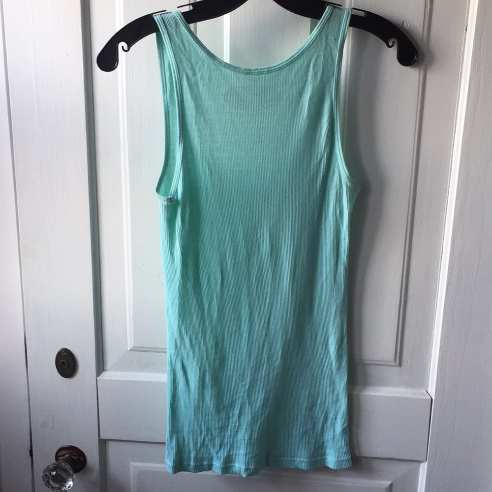 Jcrew ribbed turquoise tank top. - Picture 3 of 3