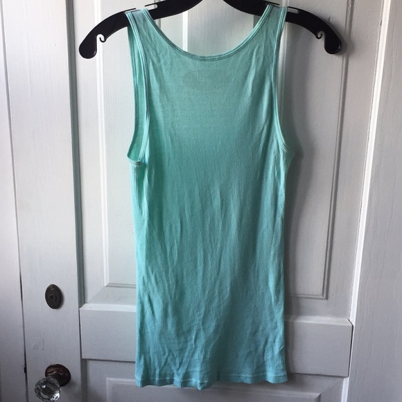 Jcrew ribbed turquoise  tank top. - Picture 3 of 3