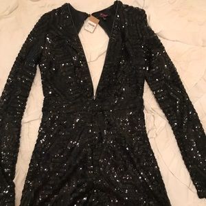 Black sequined romper
