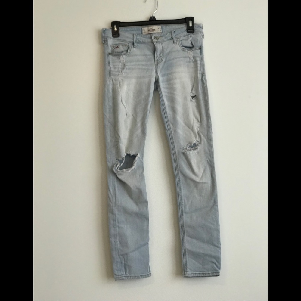 Hollister light ripped jeans