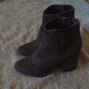 Black faux-suede booties