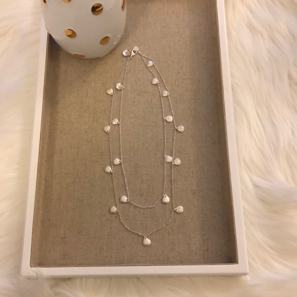 Stella & Dot Silver Long Layering Necklace