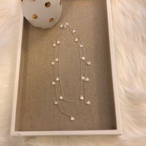 Stella & Dot Silver Long Layering Necklace